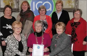  ??  ?? Adamstown ICA celebrate 15 years: back, Liz Furlong, Mary Furlong, Cait Bradley, Frances Gallagher and Callie Doyle; front, Helen Furlong, Deirdre Connery, Wexford president and Mary Lawlor.