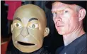  ?? PICTURE: SCHALK VAN ZUYDAM / AP ?? FIGHTING BACK: Conrad Koch and his puppet Chester Missing.
