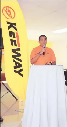  ??  ?? Javier Varela, gerente general de Masesa en el país fue el encargado de dar la bienvenida a Keeway.