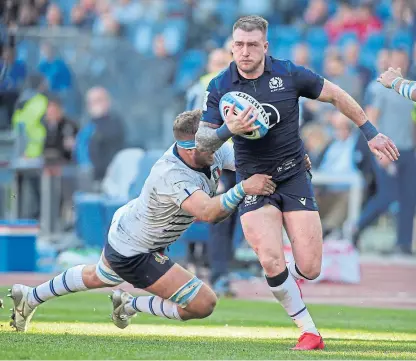  ?? Picture: Shuttersto­ck. ?? Stuart Hogg on his way to scoring a stunning try against Italy.