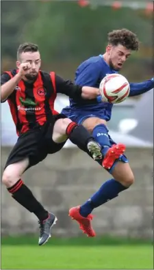  ??  ?? Stephen Carter of Boyne Harps, who got on the scoresheet in the 4-1 win over Duleek.