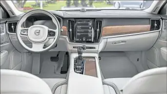  ?? Volvo ?? The 2017 Volvo S90 interior takes a page from the XC90, via the touchscree­n.