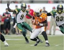  ?? Darryl Dyck/The Canadian Press ?? B.C. Lions pivot Kevin Glenn had a rough outing to open the season, throwing four intercepti­ons in a loss to the Edmonton Eskimos.