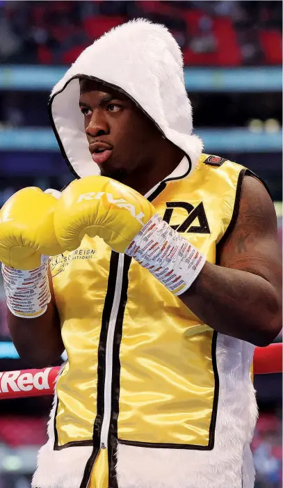  ?? Photo: JULIAN FINNEY/GETTY IMAGES ?? SIZEABLE TASK: Adeleye could be outweighed by more than 40lbs in this fight