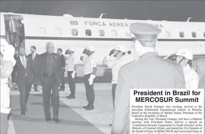  ??  ?? Photo shows President David Granger arriving to a red carpet welcome