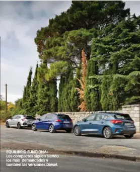  ??  ?? EQUILIBRIO FUNCIONAL Los compactos siguen siendo los más demandados y también las versiones Diesel.