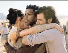  ??  ?? Daisy Ridley, John Boyega y Óscar Isaac