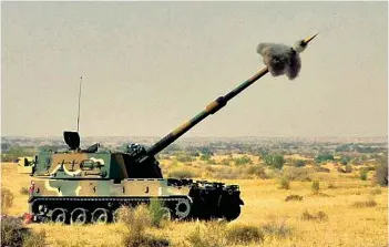  ?? PHOTOGRAPH: L&T Heavy Engineerin­g ?? L&T’s Self Propelled Howitzers (SPH) K9 Vajra-T