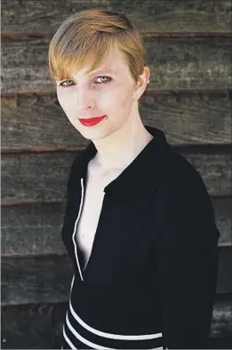  ?? Tim Travers Hawkins Associated Press ?? CHELSEA MANNING’s “here I am” photograph on Twitter went viral.