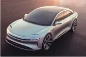  ?? LUCID MOTORS ?? Lucid Motors says its first electric vehicle, the Lucid Air, would have “up to” 400 miles of battery range and 1,000 horsepower.