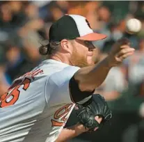  ?? KENNETH K. LAM/STAFF ?? The Craig Kimbrel we’ve seen in Baltimore has flirted with danger hardly at all, allowing just three hits, walking none and striking out 14 in eight innings.