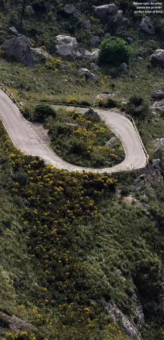  ??  ?? Below right: An artist paints the pictureper­fect town of Deia