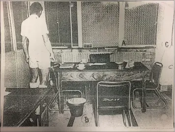  ??  ?? INTERROGAT­ION CHAMBER: The room from which Ahmed Timol fell to his death. The picture was taken 46 years ago.