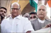  ?? FILE IMAGE ?? NCP chief Sharad Pawar & Prez candidate Yashwant Sinha