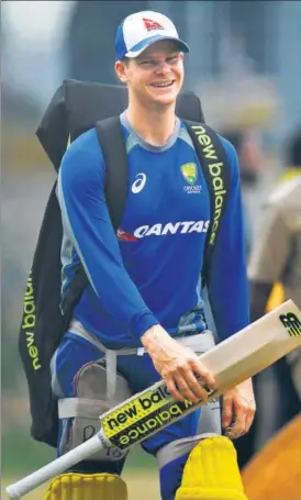  ?? AFP ?? Australian captain Steven Smith scored just 1 run in the first ODI in Chennai.