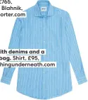  ??  ?? Team with denims and a basket bag. Shirt, £95, withnothin­gunderneat­h.com