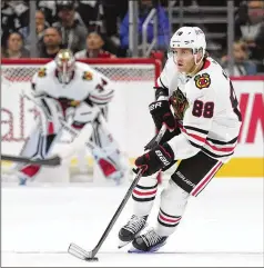  ?? JACK DEMPSEY/ASSOCIATED PRESS 2022 ?? The Rangers acquired Patrick Kane (88) in a trade with the Blackhawks on Tuesday. The deal reunites the star winger with former teammate Artemi Panarin. Teams have until 3 p.m. Friday to complete trades.