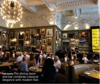  ??  ?? The dining room THIS PHOTO and bar combines classical elegance with modern flair.