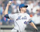  ?? NOAH K. MURRAY – THE ASSOCIATED PRESS ?? Mets starter Jacob deGrom pitched six solid innings against the Phillies on Saturday, but saw his scoreless innings streak halted at 31.