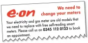  ??  ?? HARDSELL: The letter from Eon pushing the new smart meters