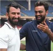  ??  ?? Saurashtra skipper Jaydev Unadkat (right) will bank on services of veteran Cheteshwar Pujara in their Ranji Trophy final against West Bengal, starting on Monday.