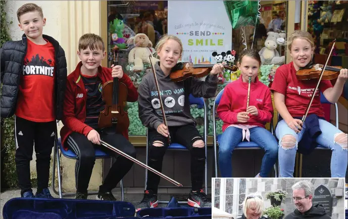  ??  ?? P J ,Daniel, Cara, Jane and Michael Coller from Clogherhea­d at the Fleadh