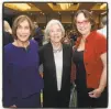  ??  ?? Sheila Gordon (left), Elaine Petrocelli and Meg Starr at the Author’s Luncheon.