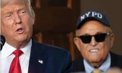  ?? Photograph: Jim Watson/AFP/Getty Images ?? Donald Trump and Rudy Giuliani in 2020, before their intertwine­d legal woes.