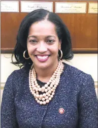  ?? Dan Freedman / Hearst Connecticu­t Media ?? Rep. Jahana Hayes, D-Conn., shortly after taking the Oath of Office in Washington D.C. on Jan. 3.