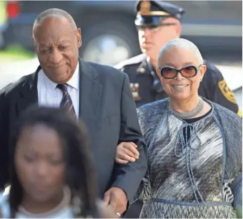  ?? MATT ROURKE, AP ?? Bill Cosby and his wife of more than 50 years, Camille, arrive at court Monday in Norristown, Pa.