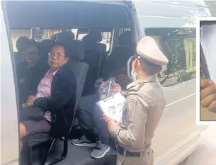  ?? PHOTOS BY NOPPARAT KINGKAEO ?? LEFT Police in Surin’s Kap Choeng district inspect a van in search of Mr Panya.