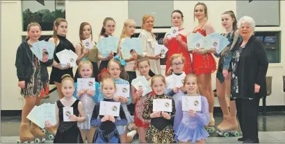  ??  ?? Frida Alexander, far right, Lochaber Artistic Roller Skating Club coach, with her students following their successful grading exams.