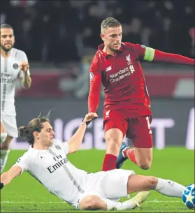  ?? FOTO: GETTY ?? Rabiot jugó seis minutos ante el Liverpool, tras relevar a Kylian Mbappé