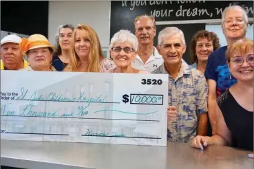  ??  ?? Pictured above, organizers of the annual St. Jude’s Hospital fundraisin­g breakfast pose for a photo with a check for $10,000 that was raised at last’s year’s event. Pictured at right, Joseph Hyder, the breakfast’s founder, who led the event for 32 years, died in January. This year’s event is being held in his memory, said Romeo Berthiaume, who is co-chairman of the breakfast.