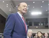  ?? SAUL LOEB / AFP / GETTY IMAGES ?? Business investor Wilbur Ross, Jr., testifies during his confirmati­on hearing for U.S. secretary of commerce Wednesday before the Senate.