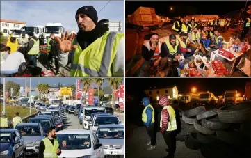  ??  ?? Les «gilets jaunes», qui ont bloqué l’accès au dépôt pétrolier, en veulent à la classe politique en général. Ils demandent plus de justice, une meilleure répartitio­n des richesses et du respect. (Photos Philippe Arnassan)