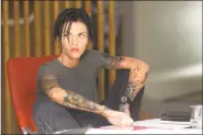  ??  ?? Ruby Rose in a scene from the film “The Meg.”