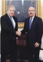  ??  ?? Reunión. El presidente Danilo Medina se reunió con el secretario de la OEA, Luis Almagro.