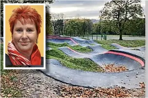  ?? ?? ●●A CGI of the proposed pump track at Edenfield Rec and (inset) Coun Janice Johnson