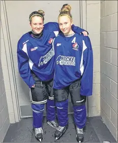  ?? SUBMITTED ?? Maggy Burbidge, left, and Tiffany Hill are pictured here in their Nova Scotia jerseys. They’ll be lacing up with Team Atlantic during the 2017 U18 National Tournament in Quebec from Nov. 1-5.