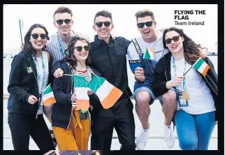  ??  ?? FLYING THE FLAG Team Ireland