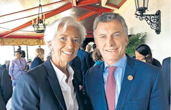  ?? PRESIDENCI­A ?? Lagarde y Macri se reunieron ayer antes de la sesión del G-7