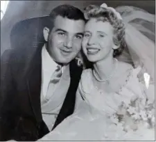  ?? COURTESY PHOTOS ?? Tom and Peggy Caito on their wedding day. They had seven children and were married for 62 years.