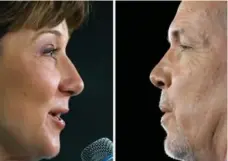  ?? DARRYL DYCK/THE CANADIAN PRESS FILE PHOTOS ?? A 16-year Liberal reign is expected to end in B.C. this week, and Premier Christy Clark, left, could watch NDP Leader John Horgan take her place.