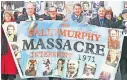  ??  ?? INQUEST Victims’ families yesterday