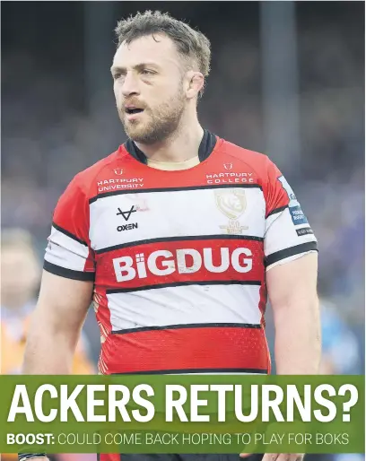  ?? Picture: Getty Images ?? BACK HOME? Former Lions star Ruan Ackermann looks set for a return to South African shores to reignite his ambitions to play for the Springboks.