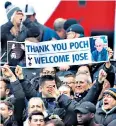  ??  ?? Respect: A welcome for Jose Mourinho but Mauricio Pochettino is not forgotten