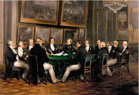 ??  ?? Louis Philippe d'Orléans (1773-1850), roi des Français de 1830 à 1848, signe la proclamati­on par laquelle il accepte la lieutenanc­e générale du royaume au Palais-Royal, le 31 juillet 1830, de Joseph Désiré Court.