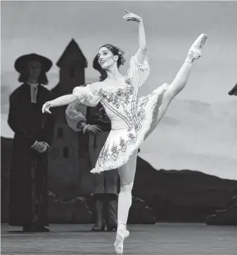  ?? Amitava Sarkar / Houston Ballet ?? Houston Ballet principal Karina Gonzalez is a terrifical­ly spirited Swanilda in “Coppelia.”