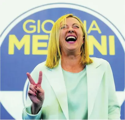  ?? AP ?? Giorgia Meloni trató ayer de tranquiliz­ar a los mercados y a Europa con un discurso conciliado­r